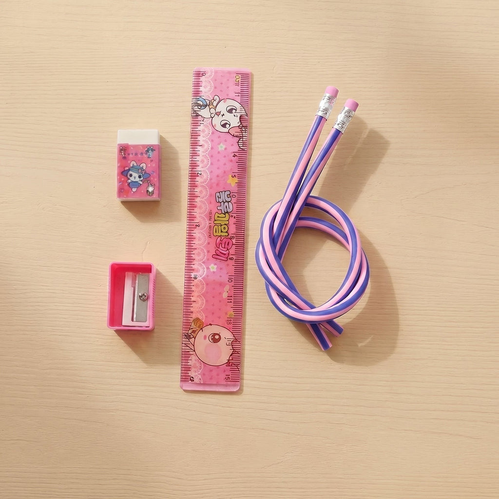 Size dimensions of the kids school stationery kit displayed clearly