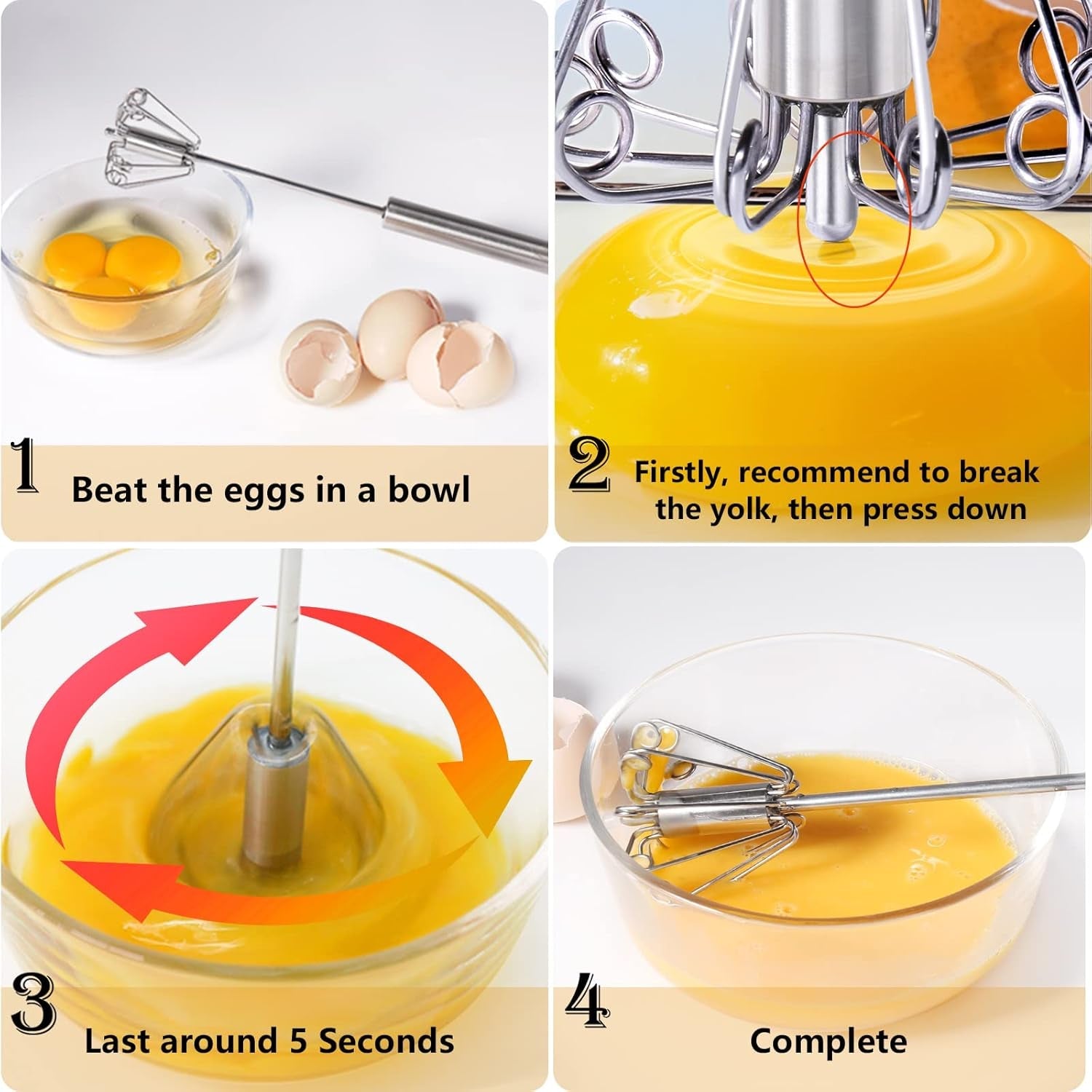 Hand push whisk blender eggs