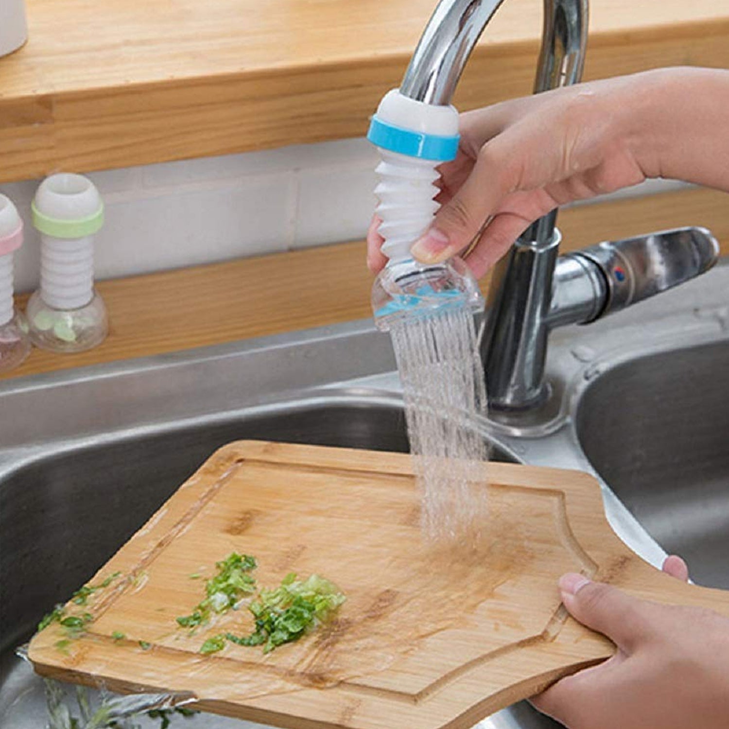 Durable ABS plastic adjustable sink tap filter for dishwashing and rinsing
