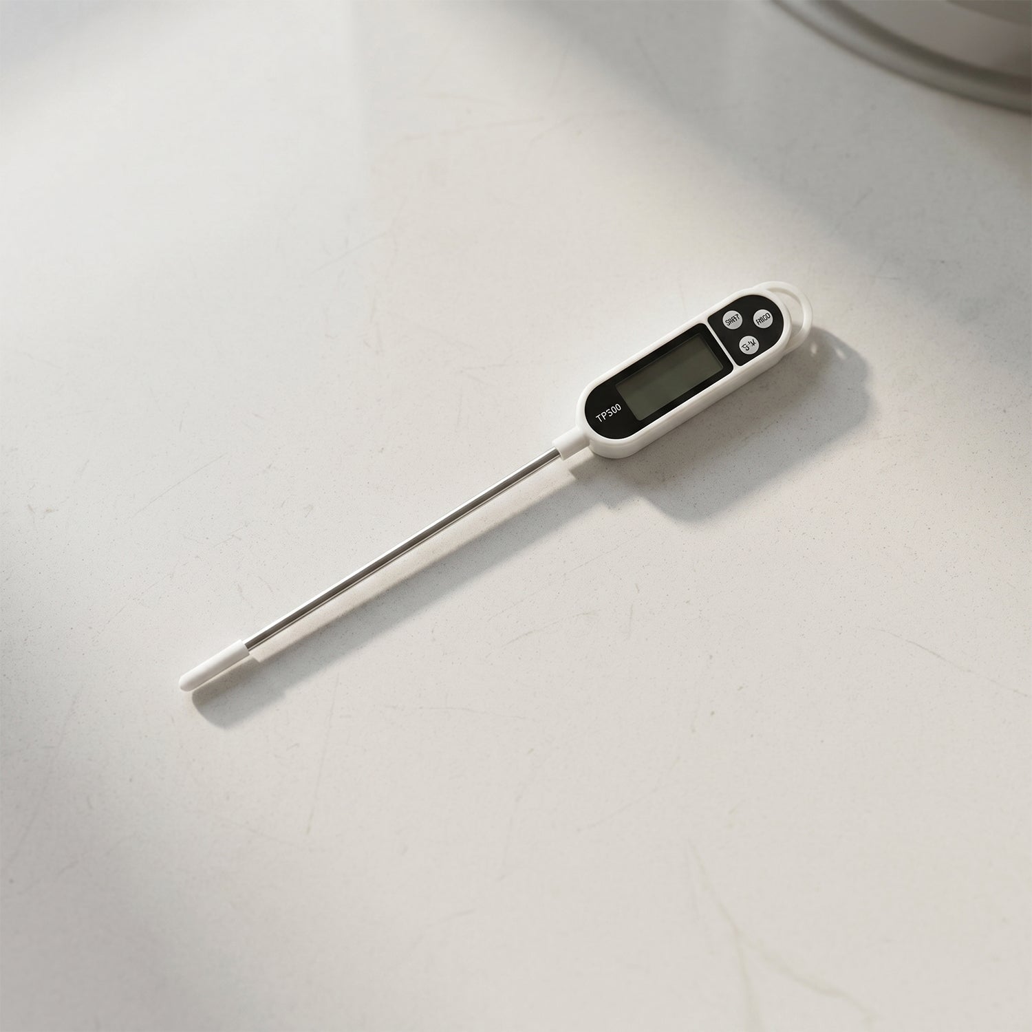 Thermometer battery compartment view