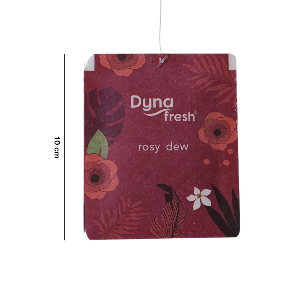 Small pack of Rosy Dew gel freshener promising a long-lasting rose scent.