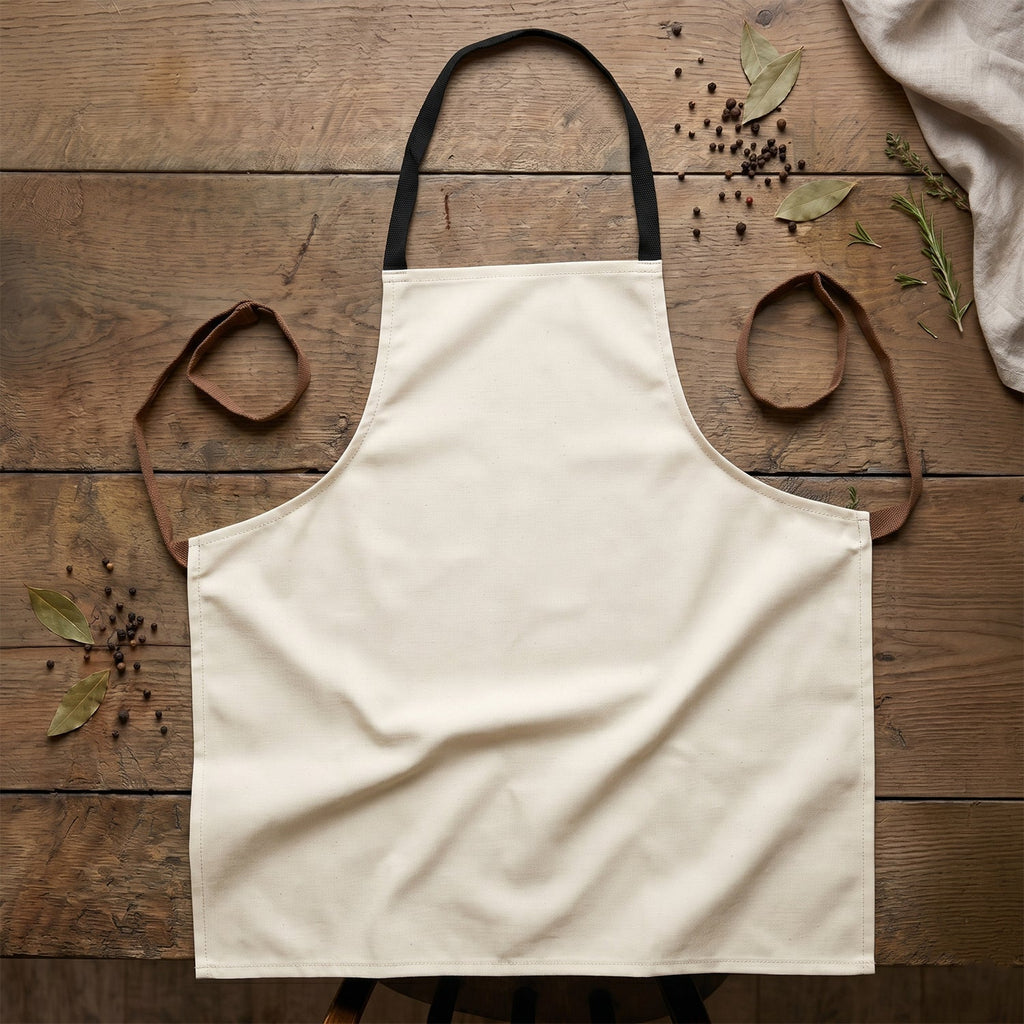 Close-up detail of the adjustable straps on the waterproof cooking apron.