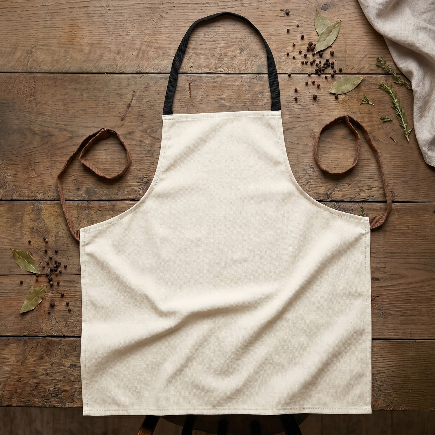 Close-up detail of the adjustable straps on the waterproof cooking apron.