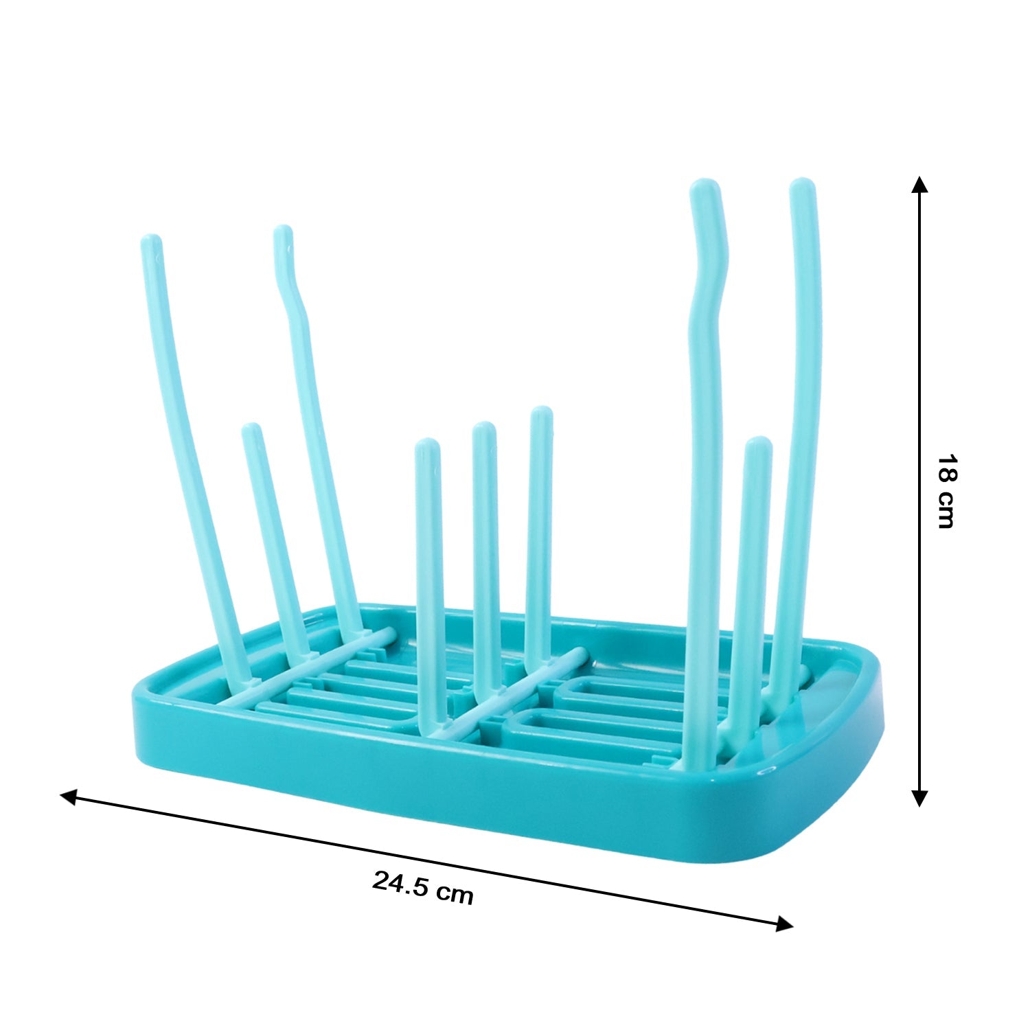 Removable tray collecting water below the baby feeding bottle drying rack