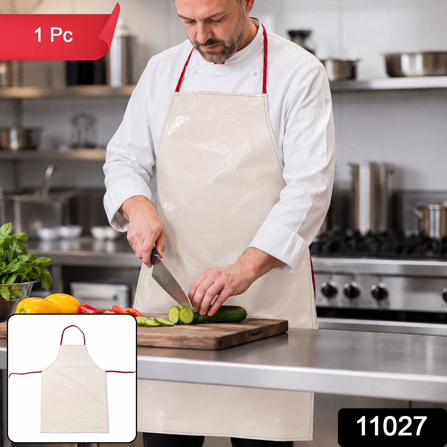 Packaging of waterproof kitchen apron with adjustable straps