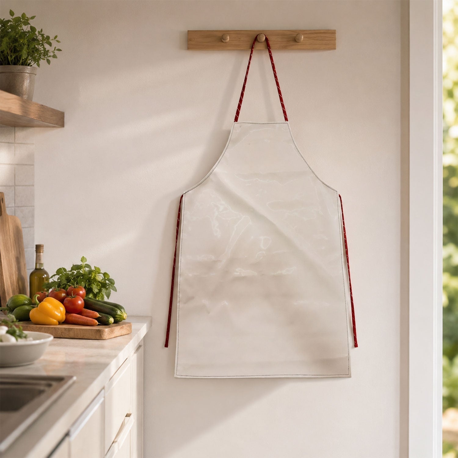 Waterproof apron with adjustable neck strap and full coverage