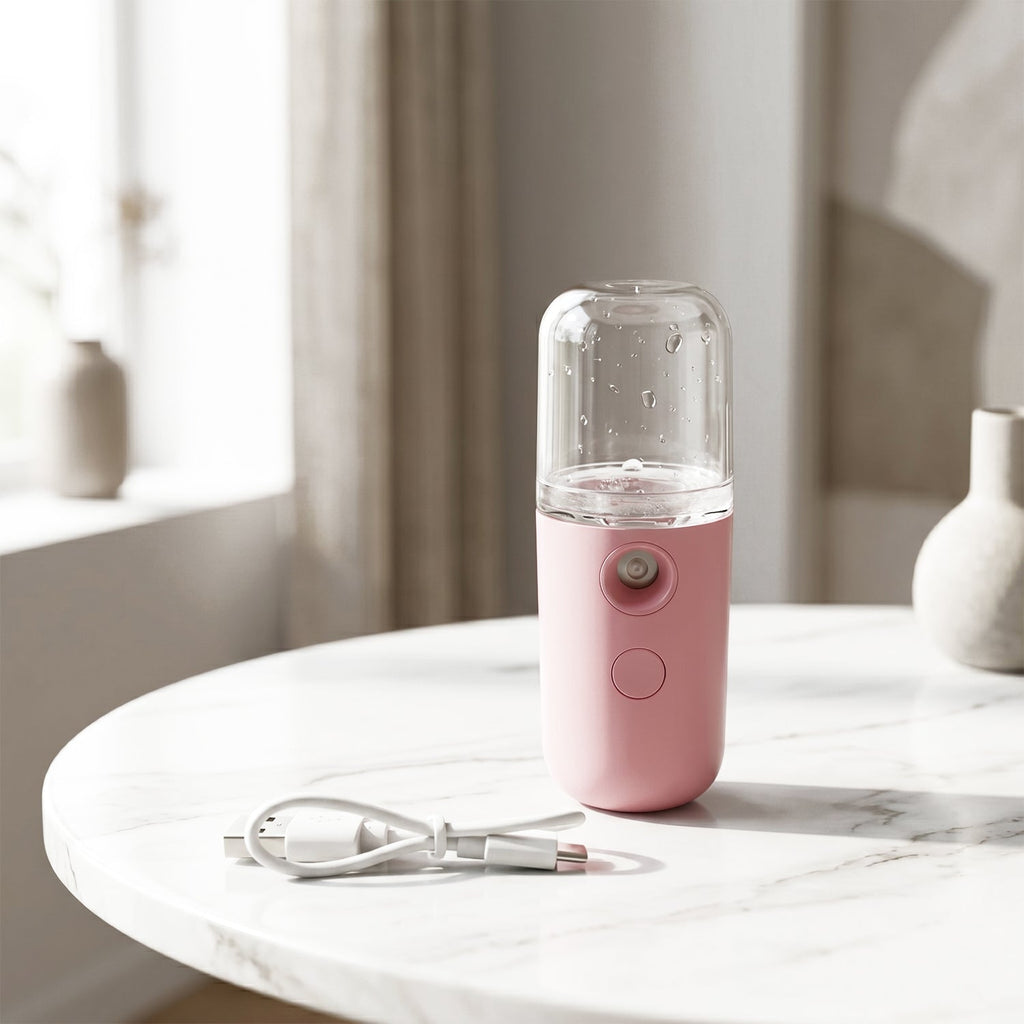 USB rechargeable face steamer with charging cable