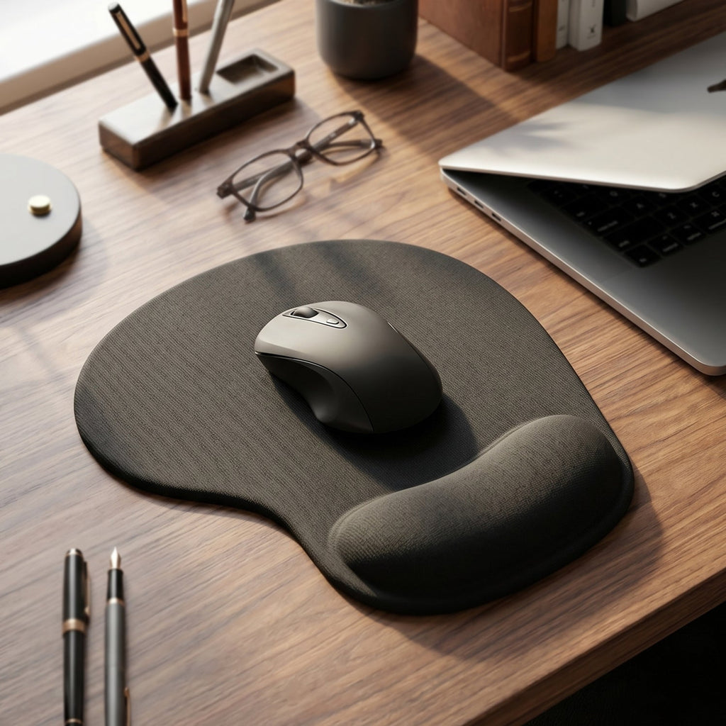 Underside of mouse pad showing non-slip rubber base