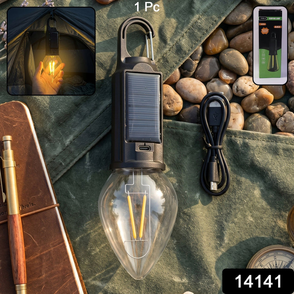 Camping lantern in retail packaging with carabiner clip