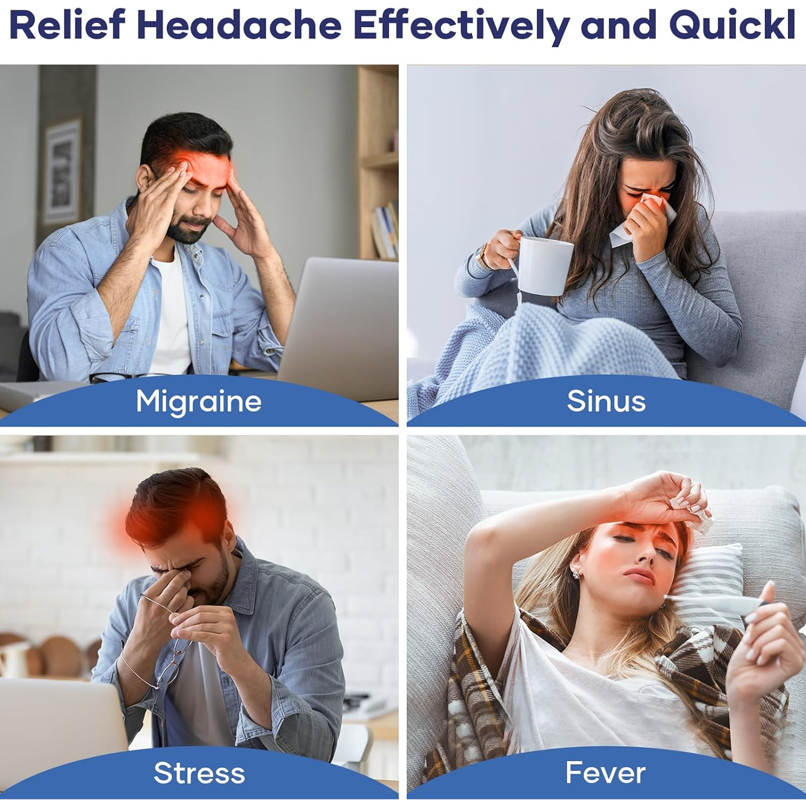 Men's soft gel headache relief cap close up