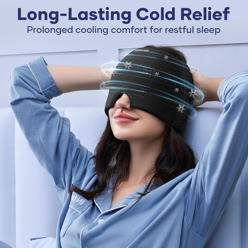 360 degree cooling gel inside men's migraine cap