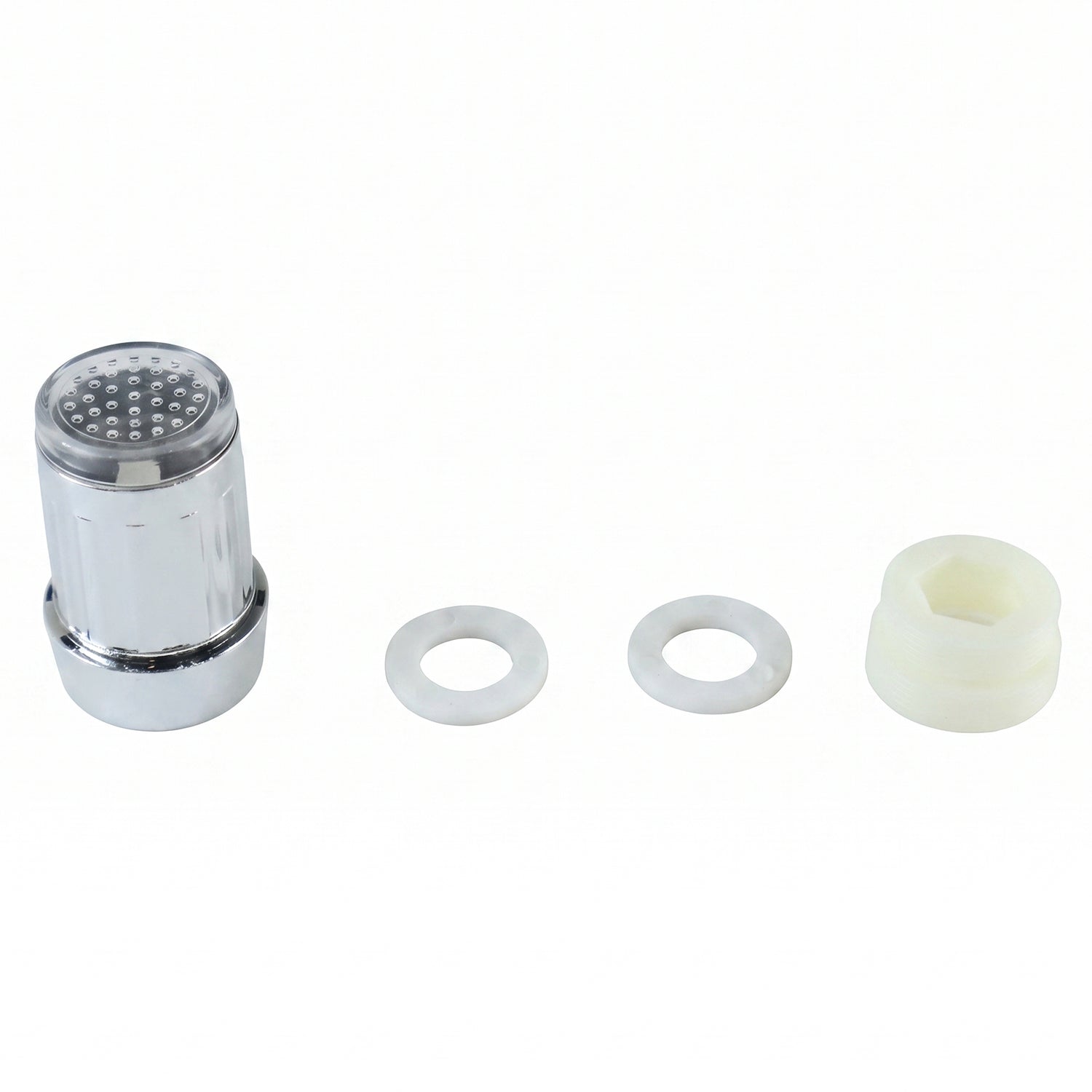 LED faucet tap adapter on white background