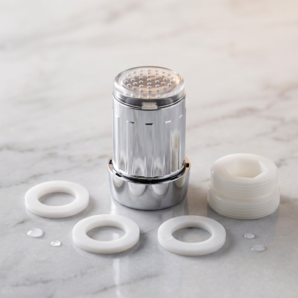 Temperature sensing LED tap light glowing in use