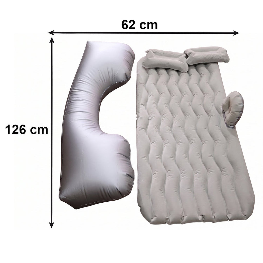 Dimensions of the car air mattress (126cm x 62cm)