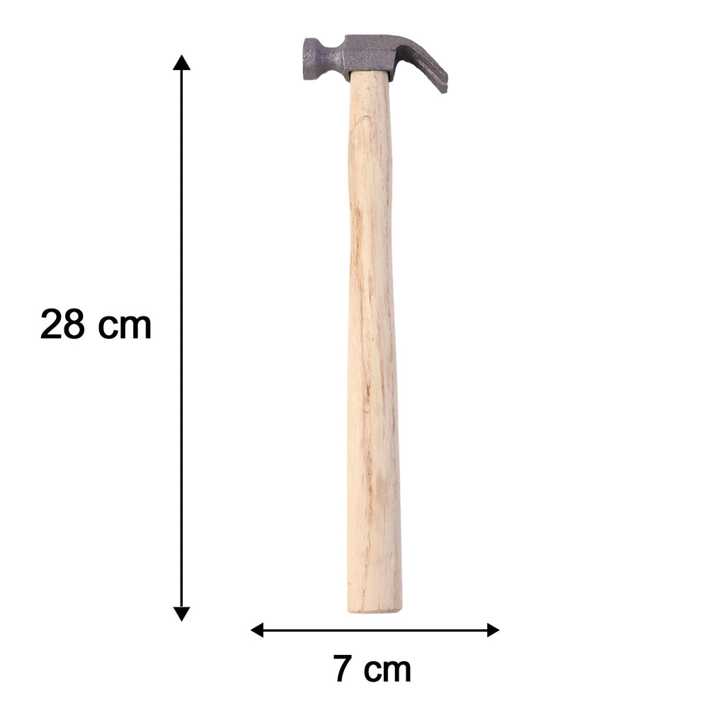 Dimensions of wooden handle claw hammer for carpentry