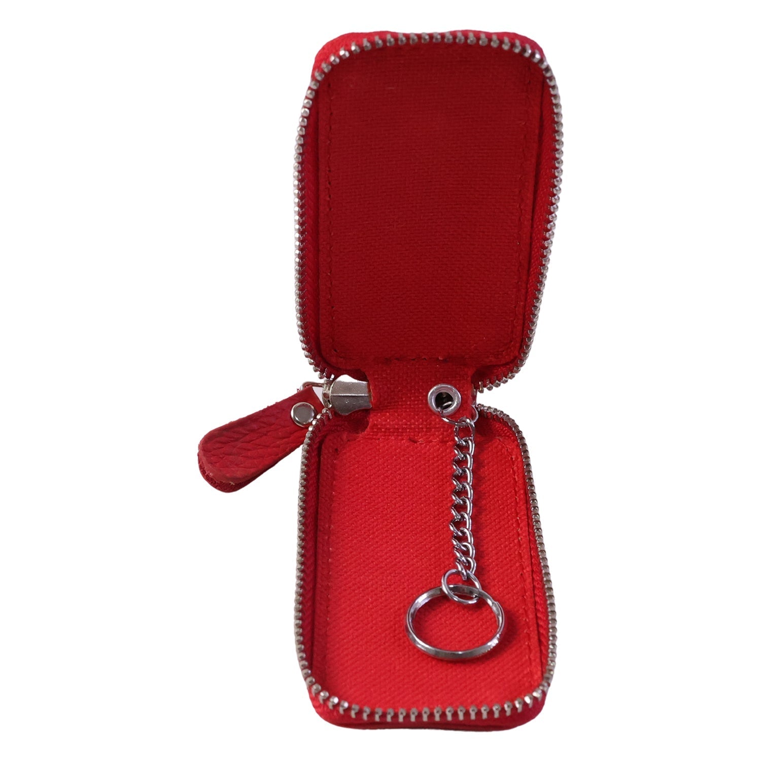 Sleek leather car key case displayed on a white background