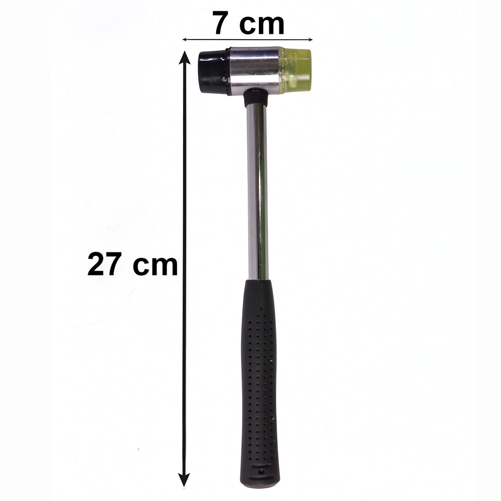 Size guide for rubber mallet with ergonomic grip
