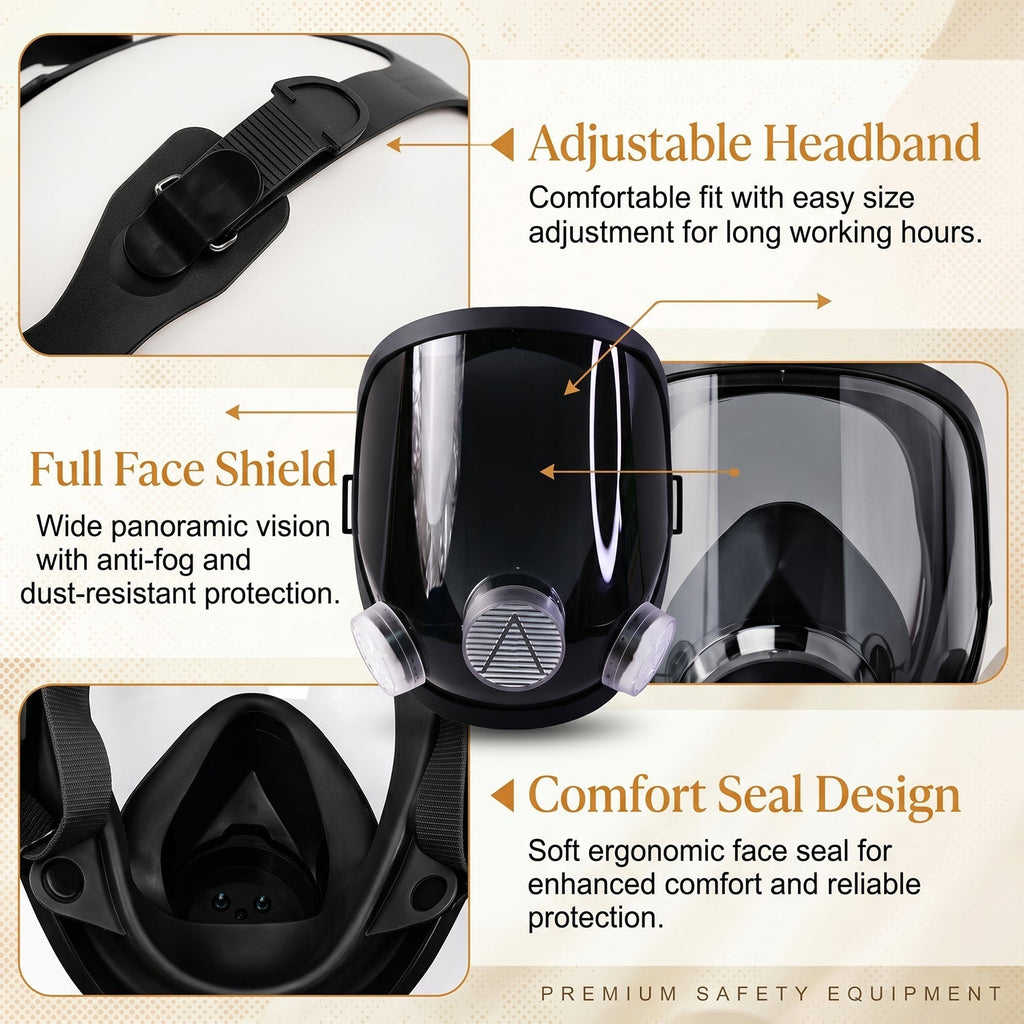 Full face shield mask on white background