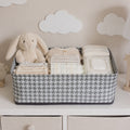 Foldable fabric cloth organizer basket with sturdy sides and handles