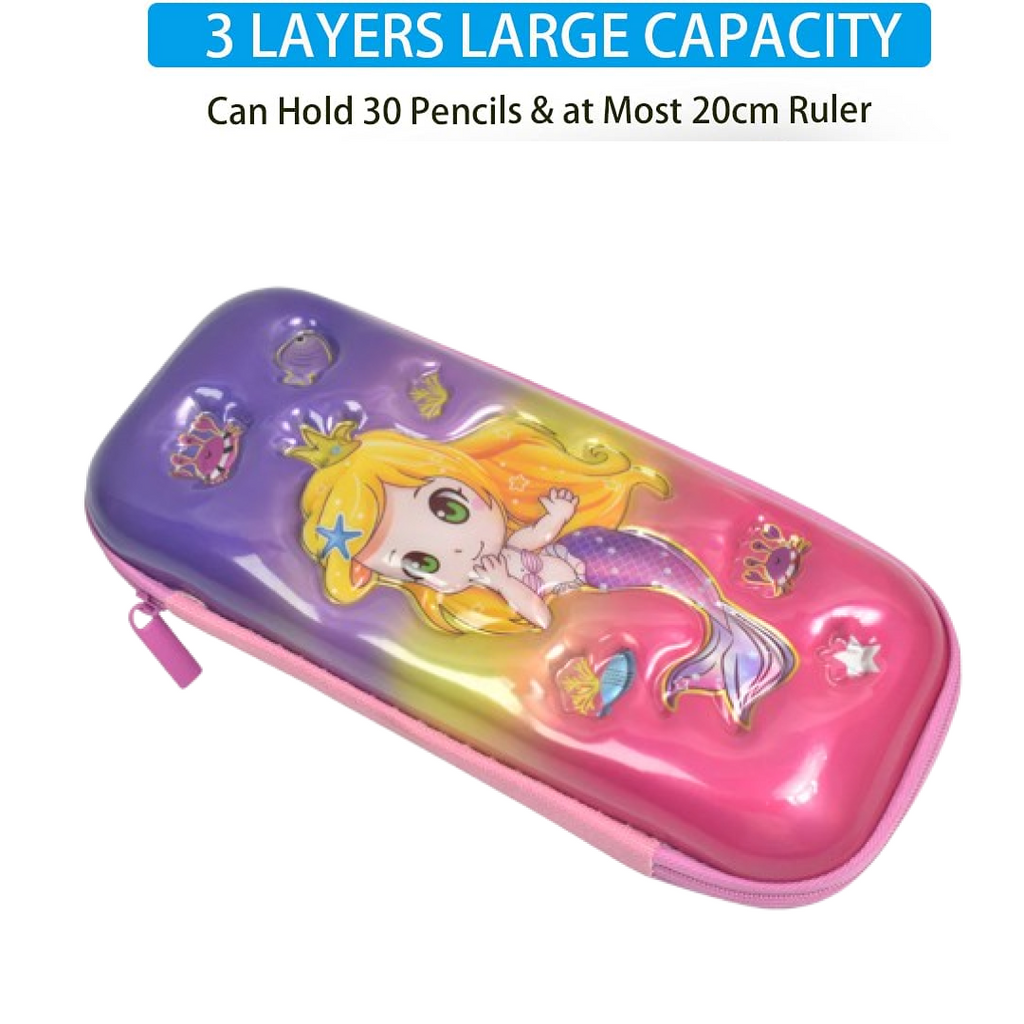 Cute hard shell cartoon pencil case for school use