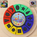 Colorful shape & color matching puzzle toy with clock face for toddlers