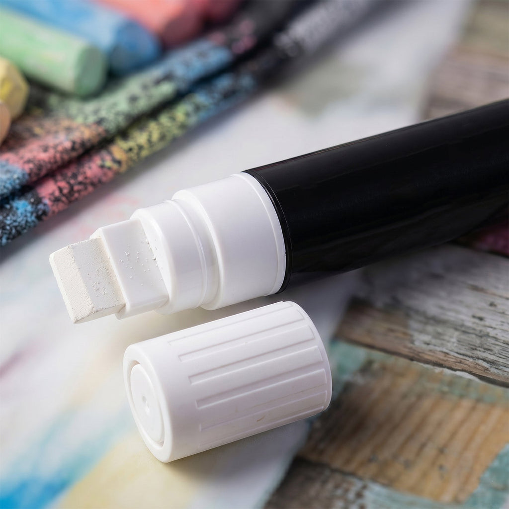 Erasable chalk marker on a whiteboard for daily notes