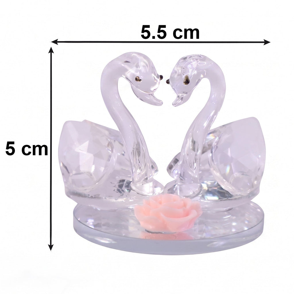 Size guide for crystal swan pair showpiece