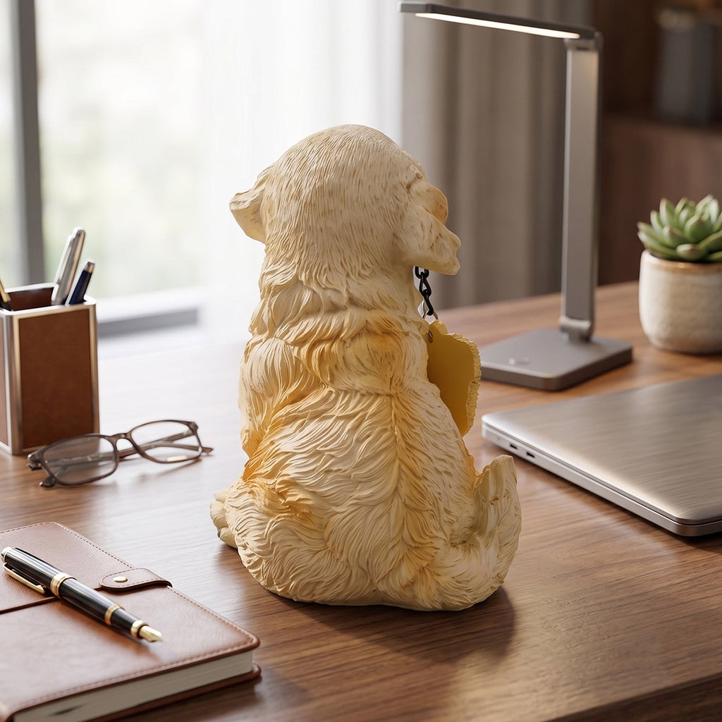 Design of charming resin welcome dog figurine