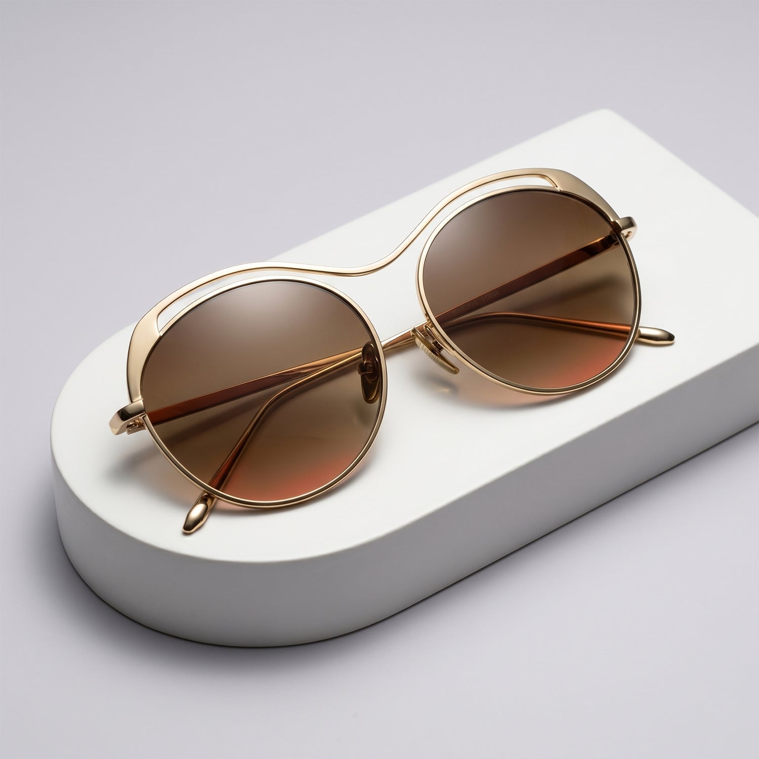 Stylish trendy sunglasses with metal frame and mirrored lenses