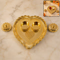 Decorative heart-shaped kumkum holder for puja rituals