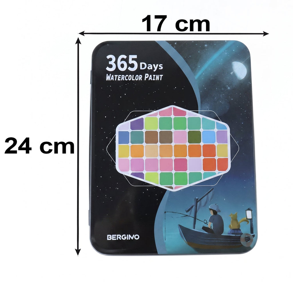Solid watercolor palette metal box dimension photo