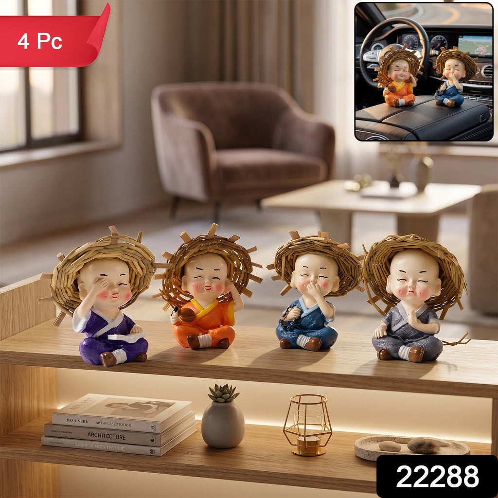 Baby monk Buddha decorative figurine set - image 2
