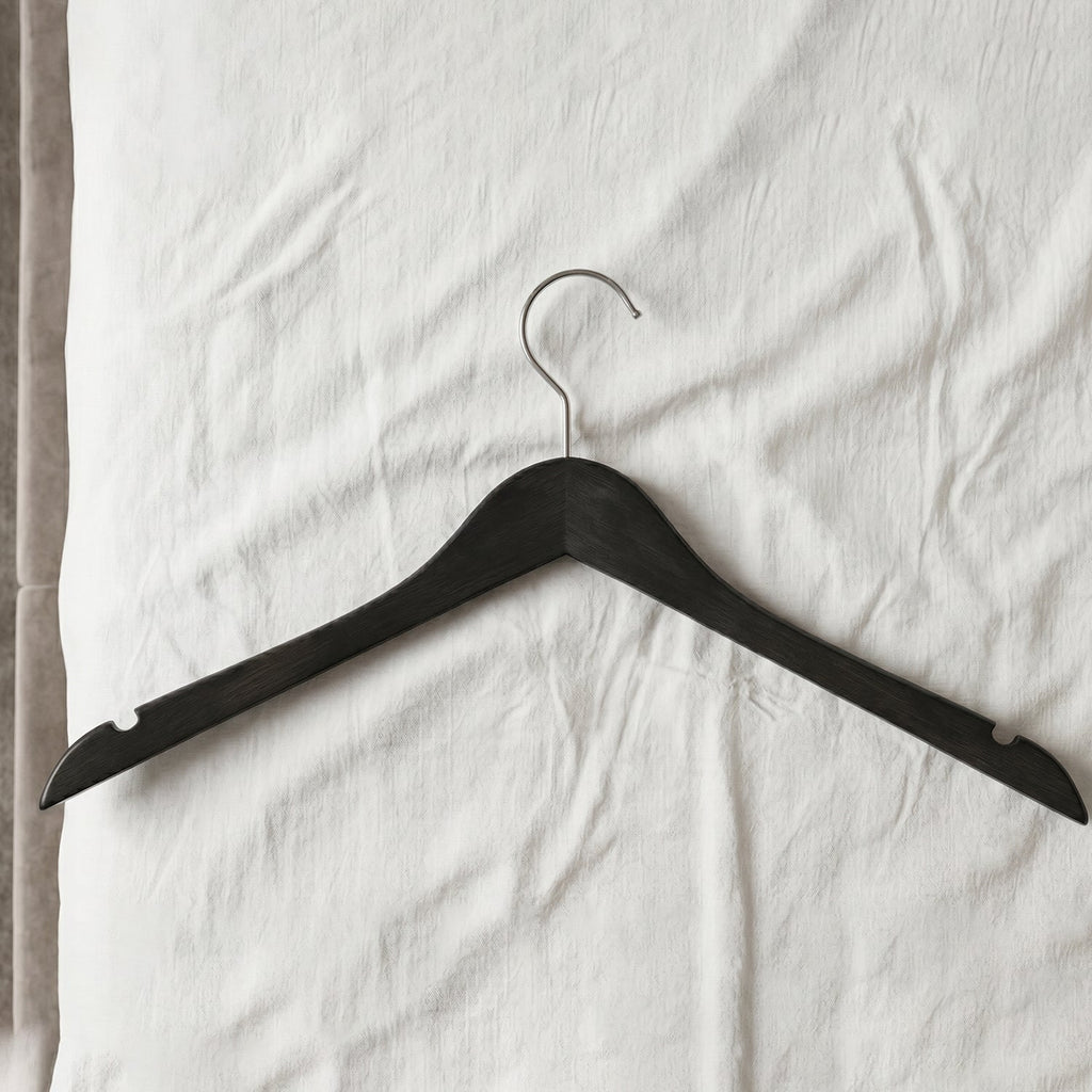 Hanger in use for wardrobe organization and clothes hanging