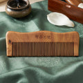 Natural wooden hair comb with fine teeth for anti-static hair care