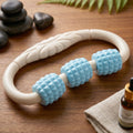 Handheld 3 roller body massager for muscle relaxation