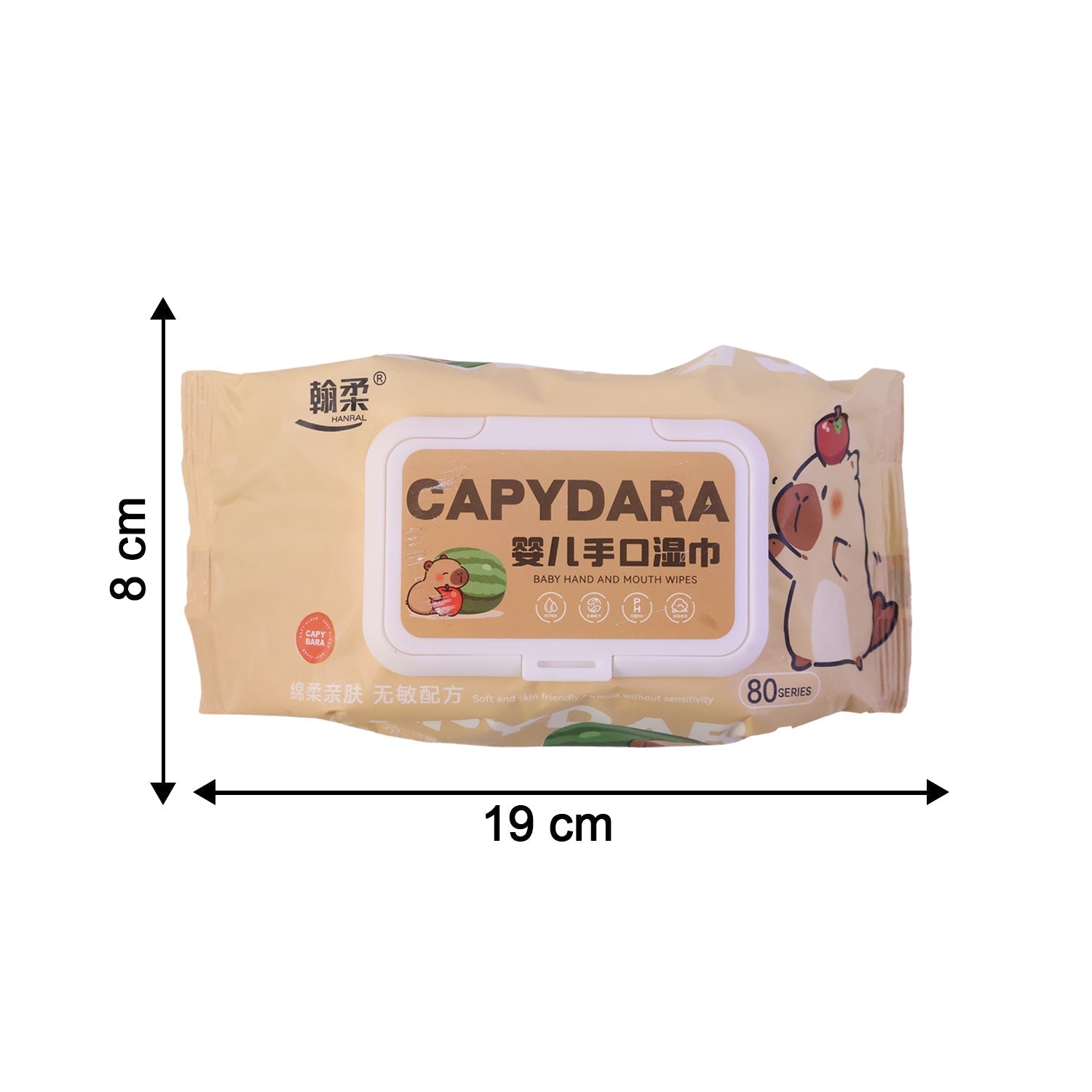 Single pack of gentle cleansing wipes on white background