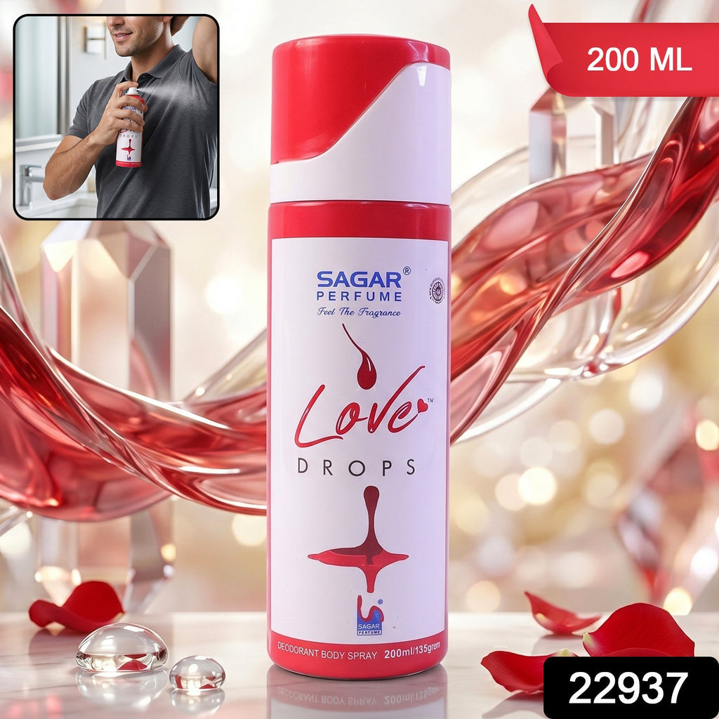 200ml Love Drops body spray pack with romantic fragrance