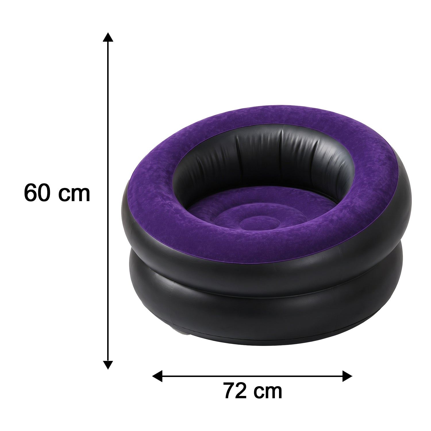 Air sofa deflated and folded flat for storage