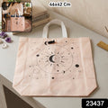 Printed canvas tote bag with secure lock system and eco-friendly design