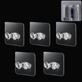 Set of five durable adhesive plastic wall hooks for home organization