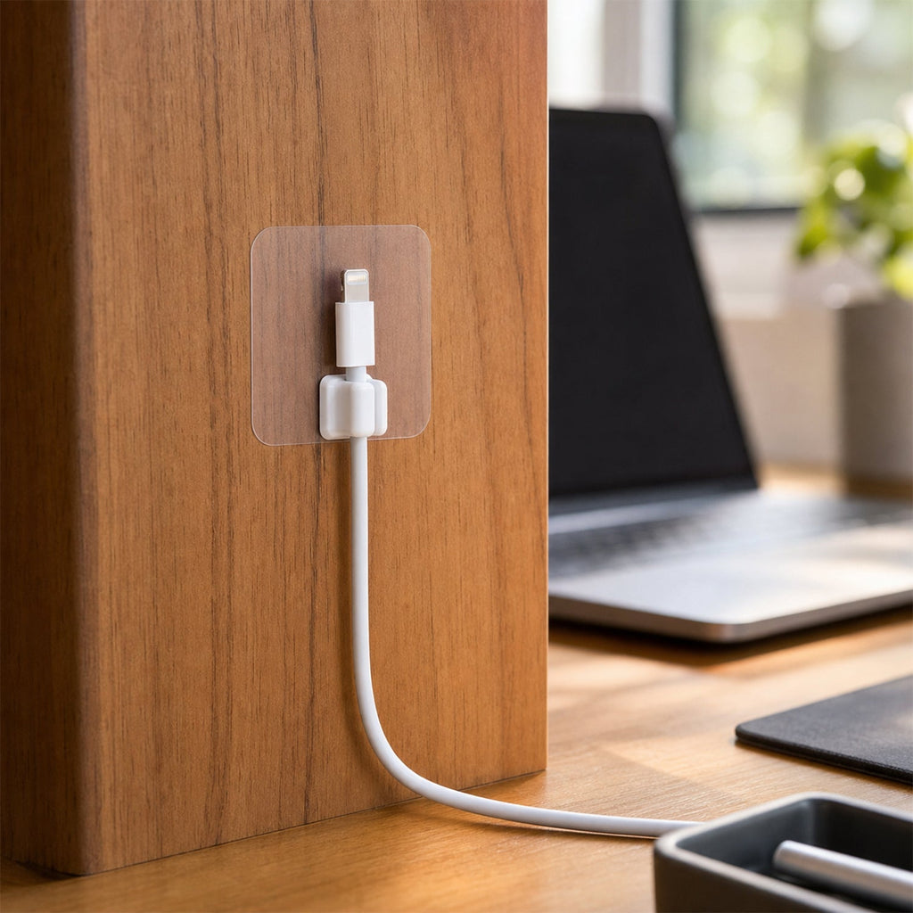 Wall mounting with sticky gel pad in household setting