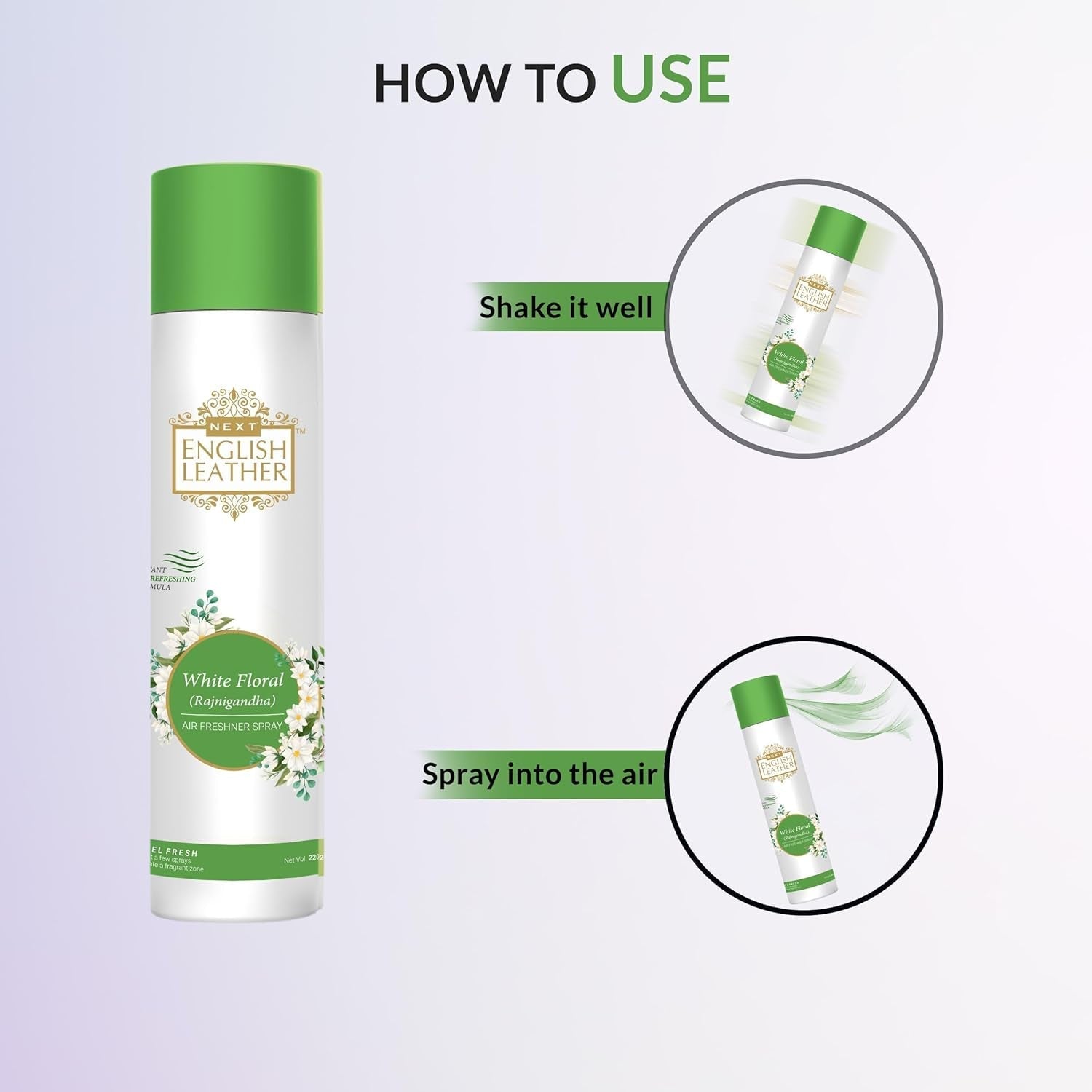 How to use white floral air freshener spray