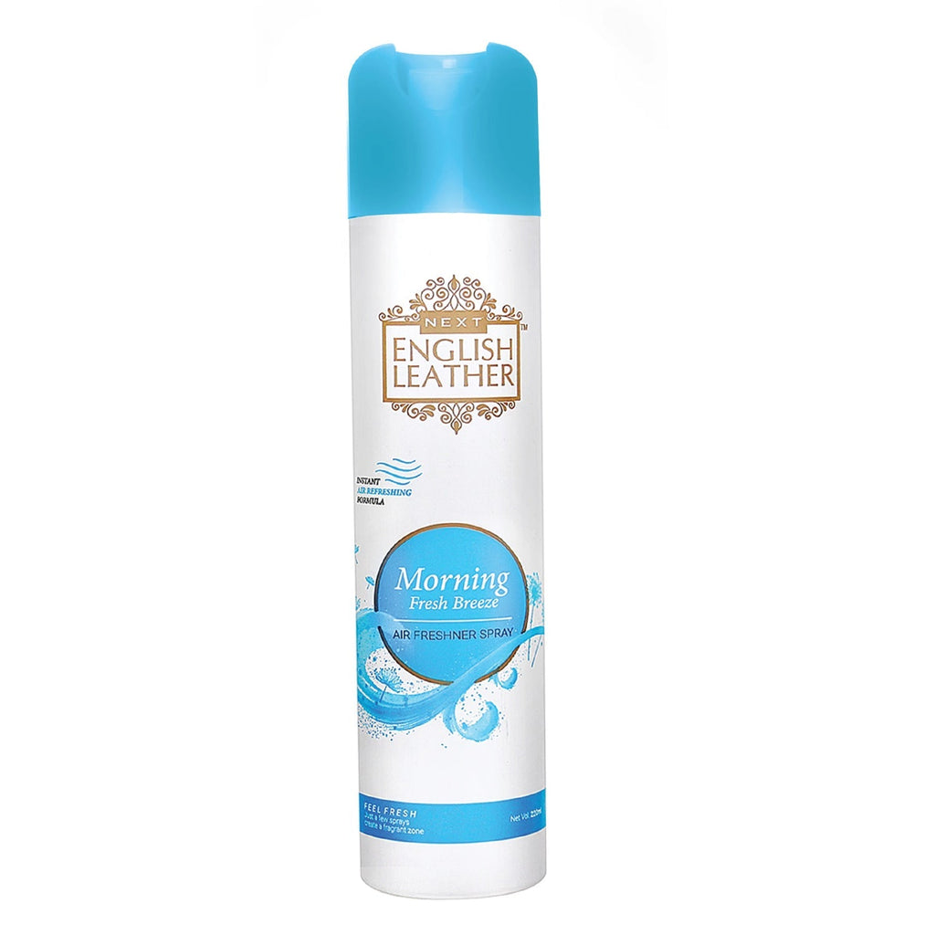 White background showing Morning Fresh Breeze air freshener can