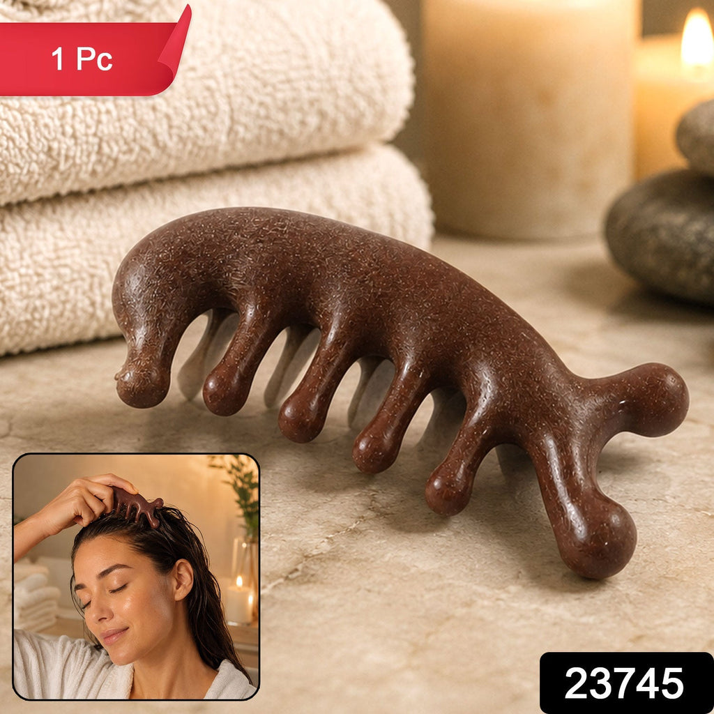 Ergonomic wooden scalp massager comb for relaxation and hair care