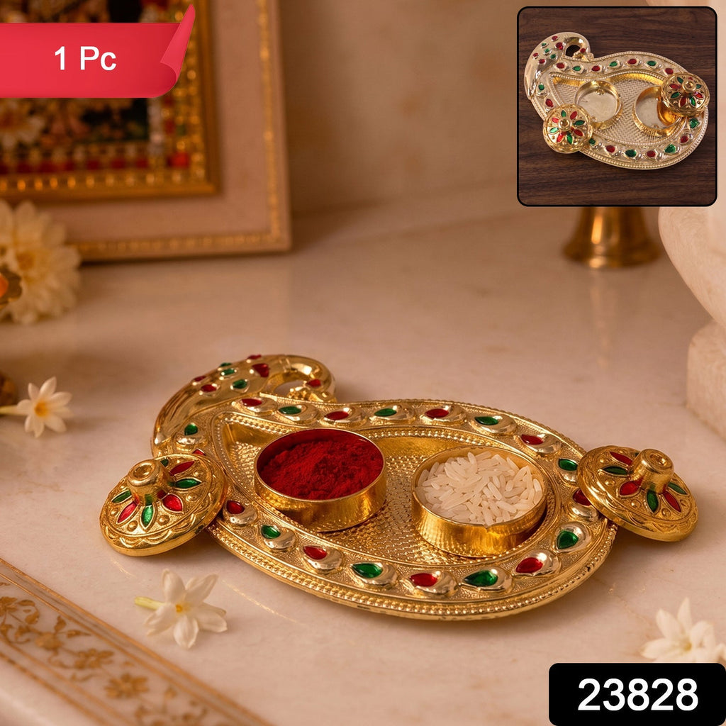 Golden Kumkum Kankavati holder showing packaging