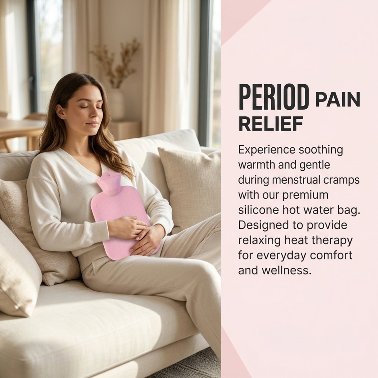 Reusable hot water bag for soothing warmth and period comfort