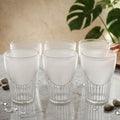 Classic unbreakable plastic juice glass set of 6, elegant ribbed design