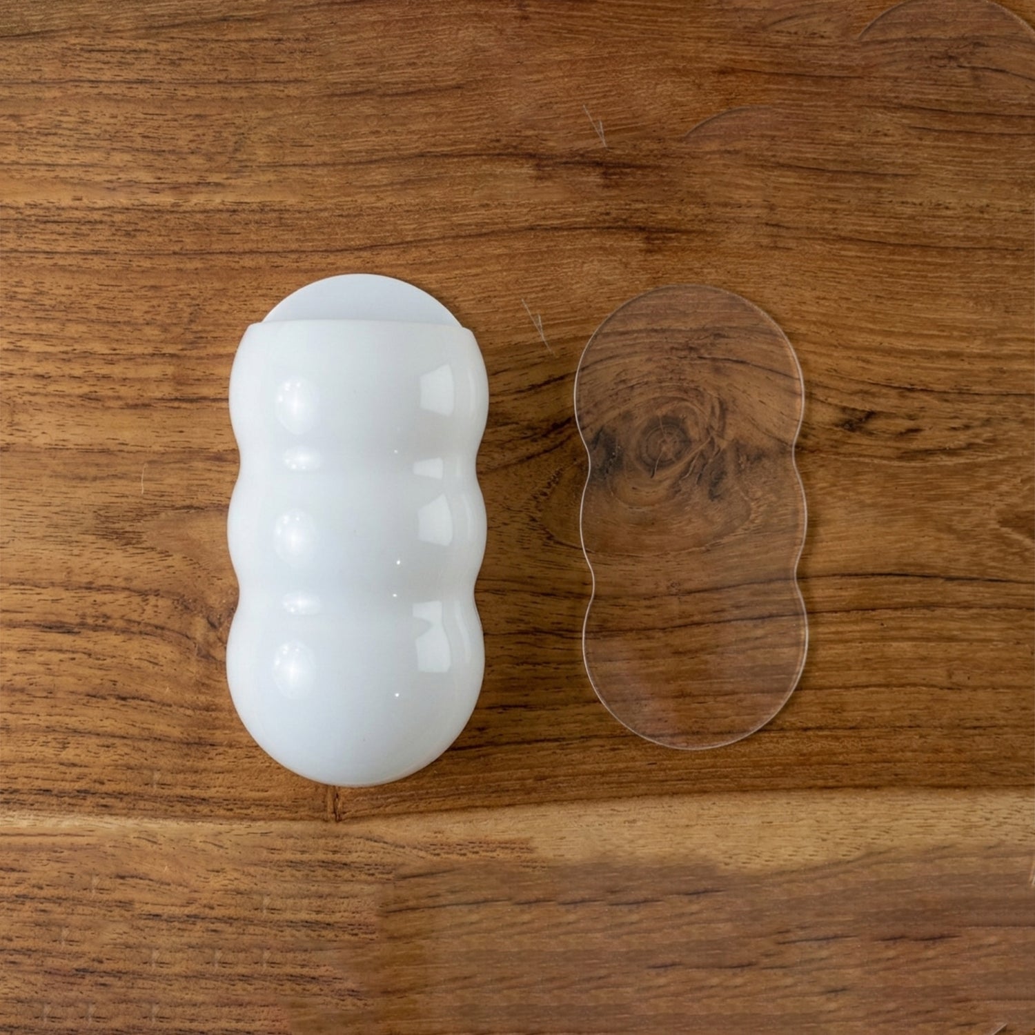Caterpillar shape plastic storage holder with clear adhesive mounting pad