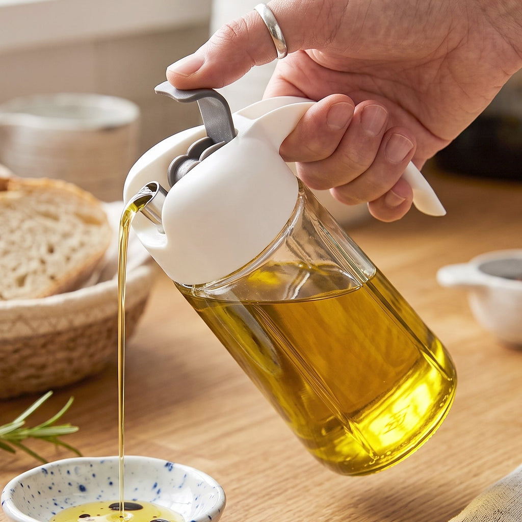 Glass auto open close oil dispenser bottle - image 3