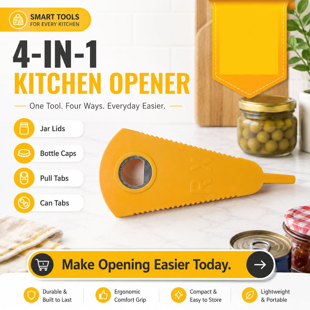 Stainless steel multipurpose bottle and can opener for kitchen and outdoor use
